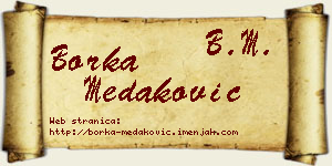 Borka Medaković vizit kartica